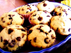 muffins de chispas de chocolate