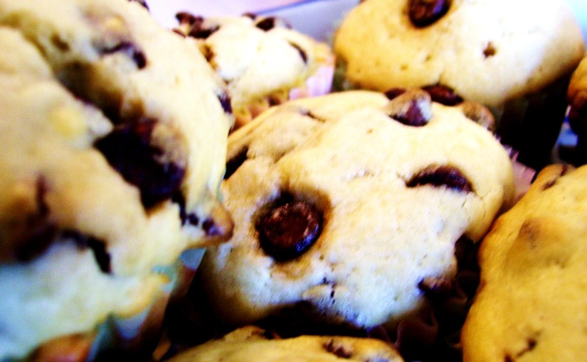 Muffins de chispas de&nbsp;chocolate