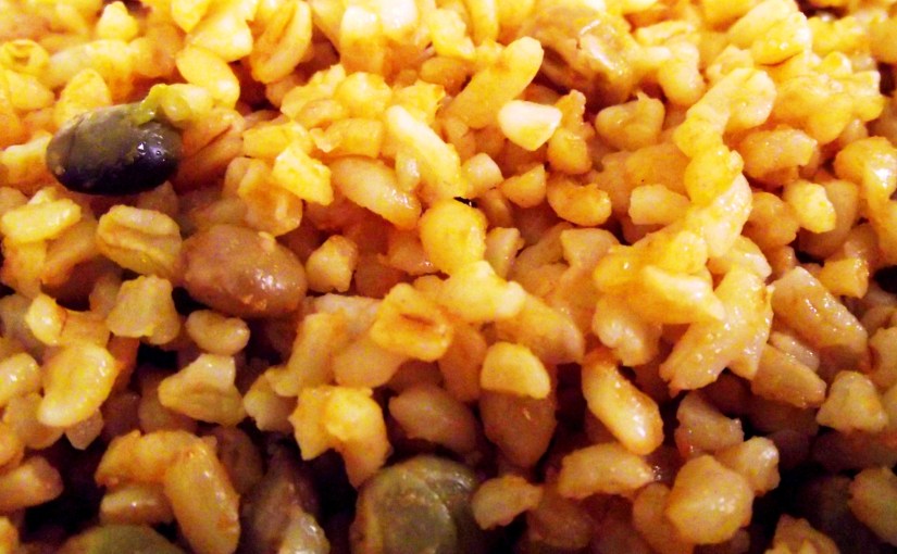 Moro de trigo y guandules con&nbsp;coco