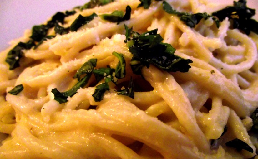 Pasta cremosa con&nbsp;albahaca