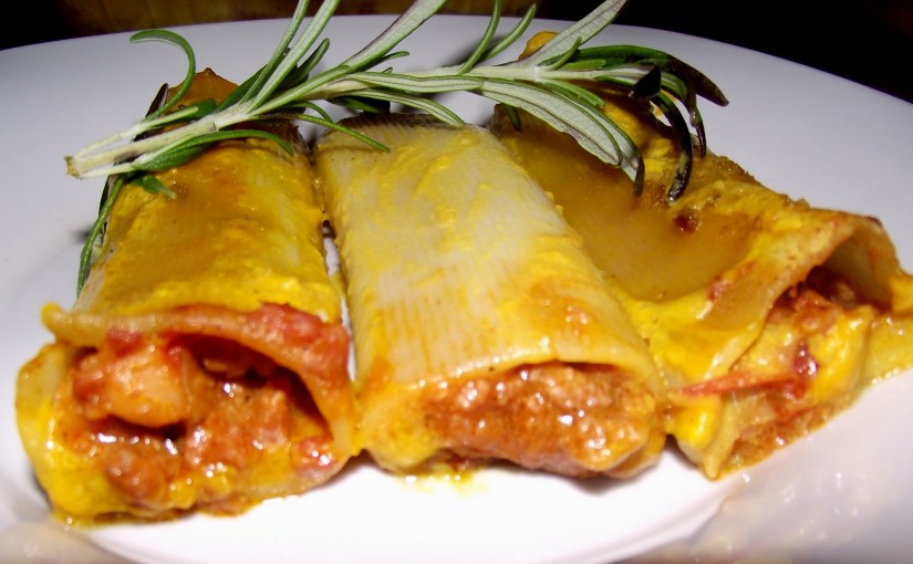 ¡Canelones en crema de leche y&nbsp;auyama!