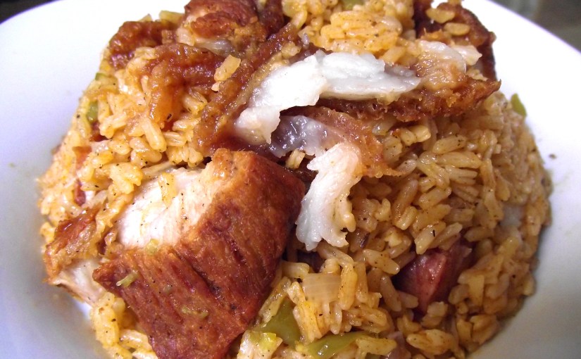 ¡Locrio de chicharrones!