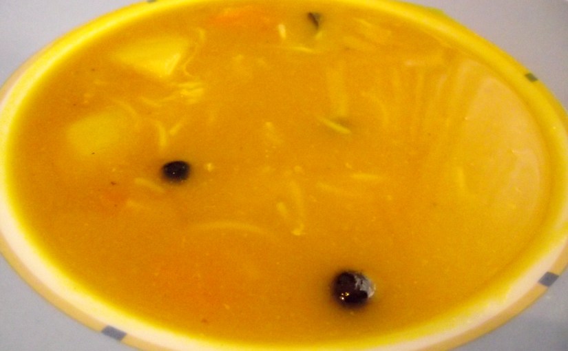 Sopa de pollo. Estilo&nbsp;tradicional.