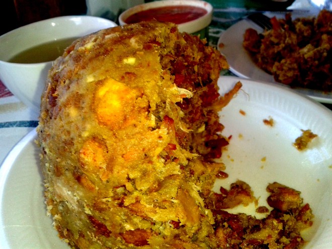 Mofongo de queso y chicharrón