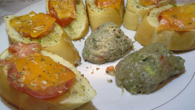 Berenjena a la vinagreta y berenjena con huevo